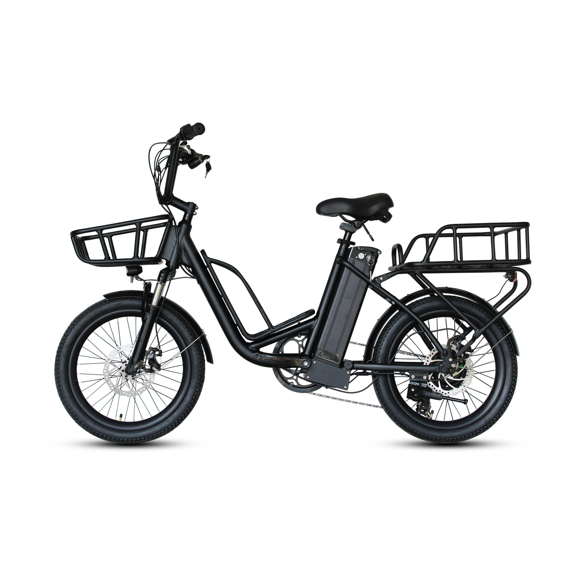 

Intelligent Library 48v 350w 2 Wheel Electric Bicycle Cargo E-bike 7 Gears Derailleur 200kgs Loading Electric Cargo Bicycle For