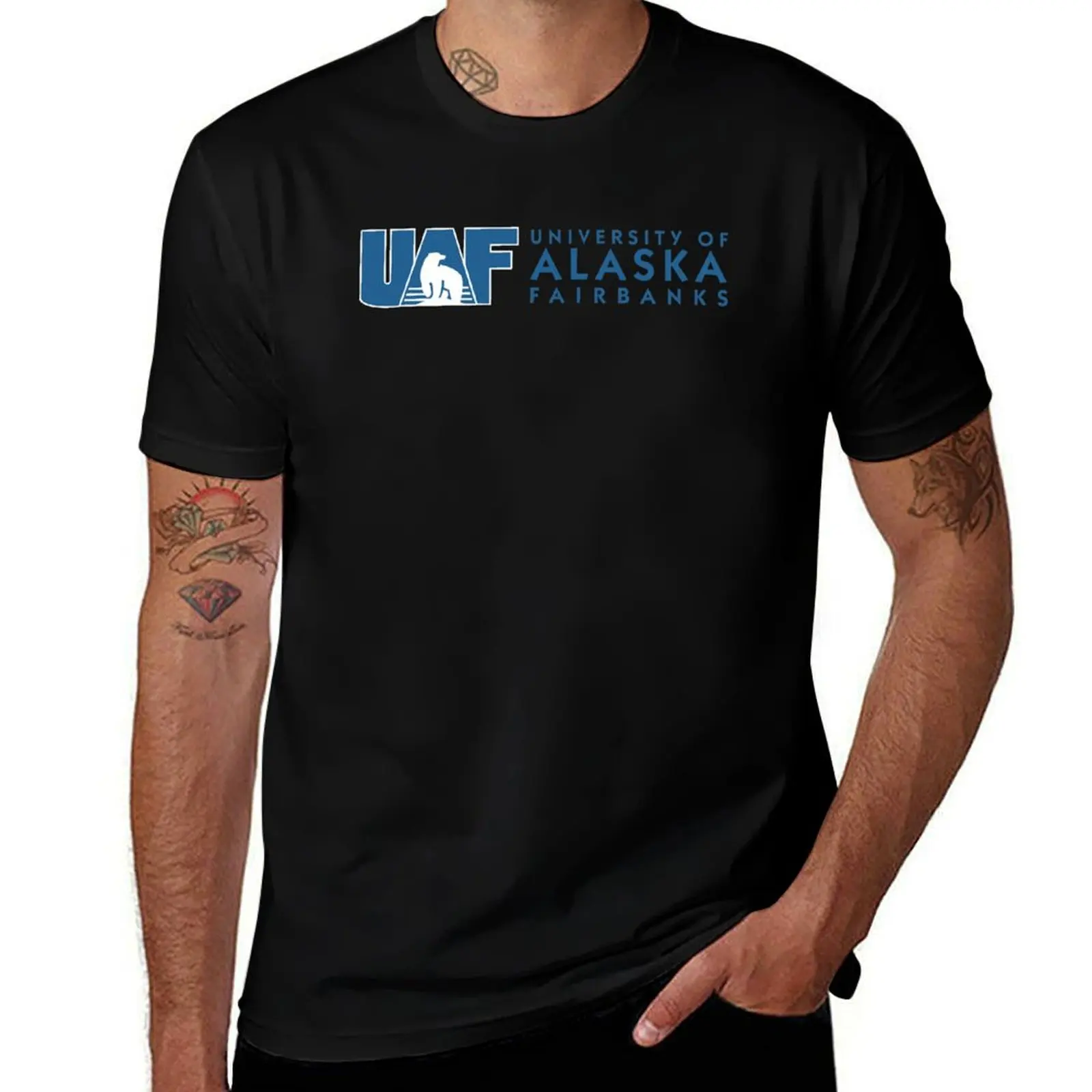 Camiseta de marca de anime para hombre de la Universidad para hombre, camiseta 100% de lujo para hombre, camiseta de algodón Alaska de camisas Fairbanks