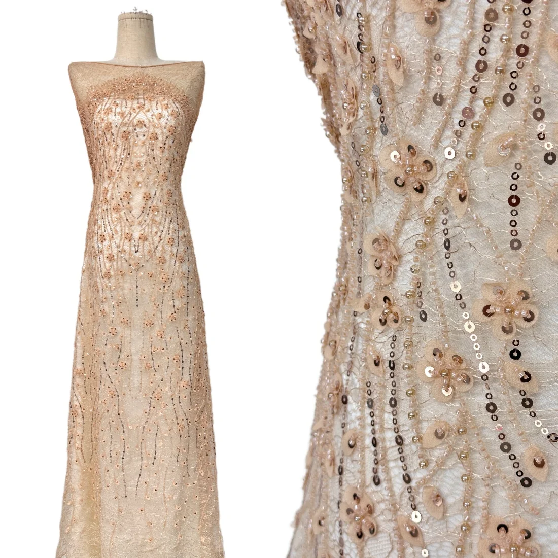 

French Soft Beaded Sequins Lace Fabric 2026 High Quality 5 Yard Mesh Tulle African Lace Fabric Nigerian Wedding Dress for Women