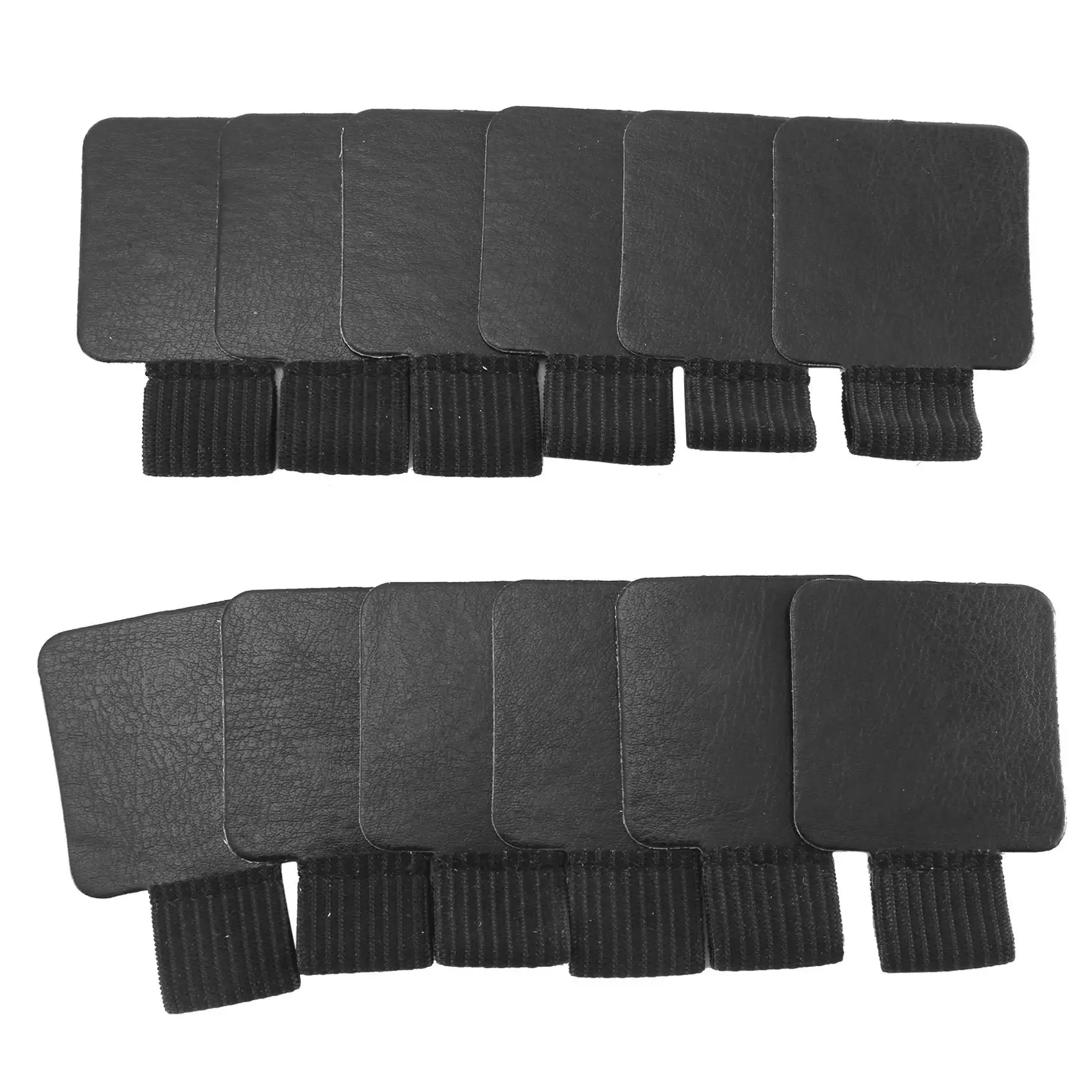 REST 12 Pcs Black Self-Adhesive Pen Holder with Elastic Band Loop Artificial Leather Pencil Stylus Loop Holder