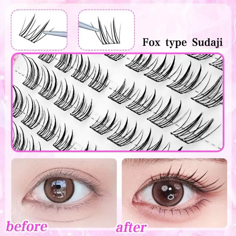 1 Box Natural Fox Eye Glue-Free False Eyelashes Easy Application Beginner Friendly Soft Reusable for Daily Makeup view 5