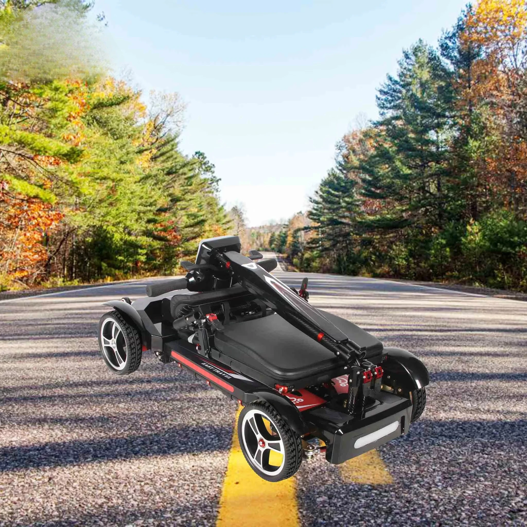 Handicapped Lightweight Folding Electric Scooter for Elderly Mobility Scooter 4 Wheels Brushless Motor Lithium Battery Scooter