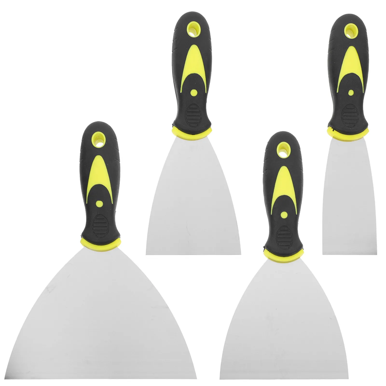 4Pcs Stainless Steel Putty Knives Set Drywall Scraper Flexible Blades for Removing Paint Glass Tiles Decals Adhesives