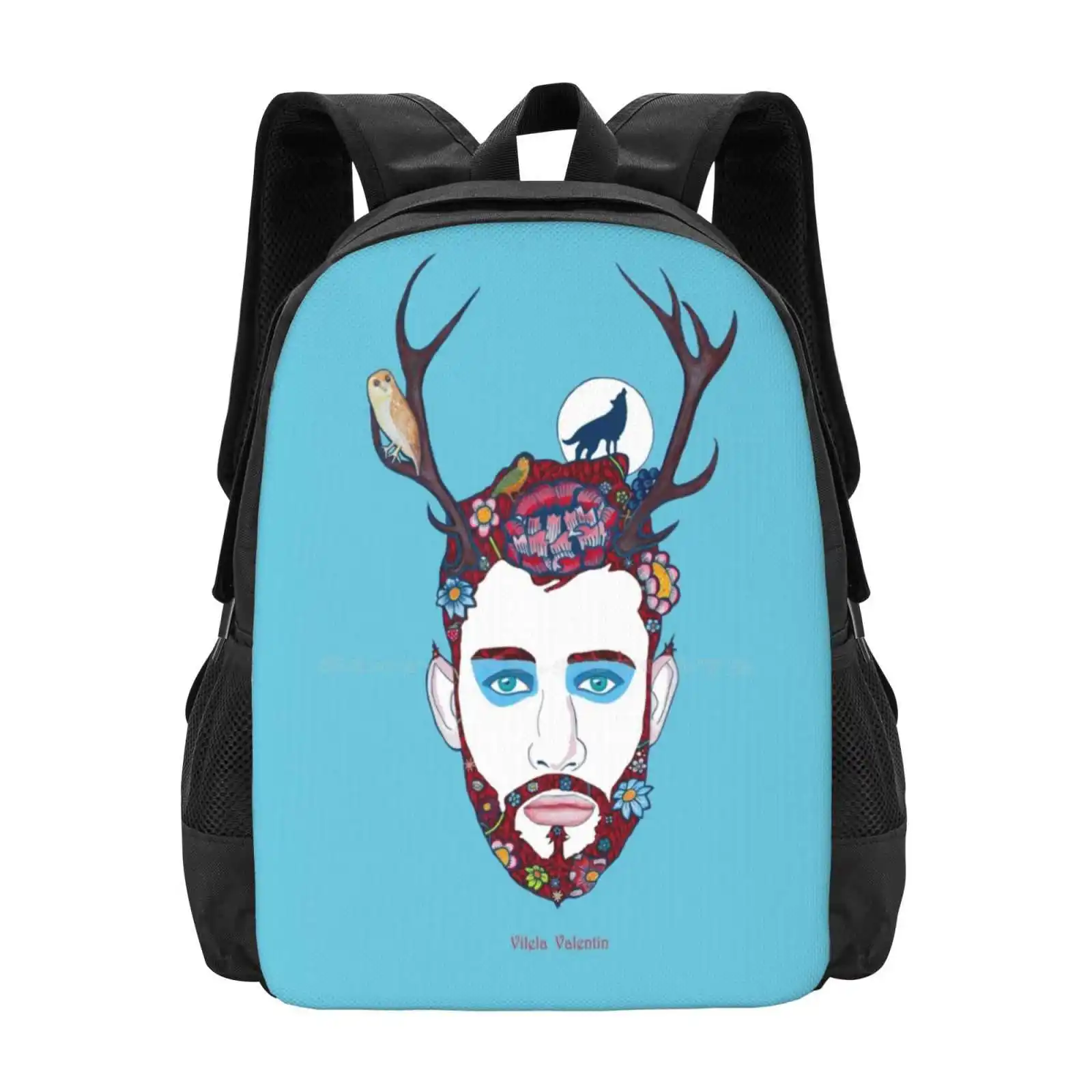 Cernunnos-Wild God Of The Forest Hot Sale Backpack Fashion Bags Cernunnos Wicca God Beard Gay Art Queer