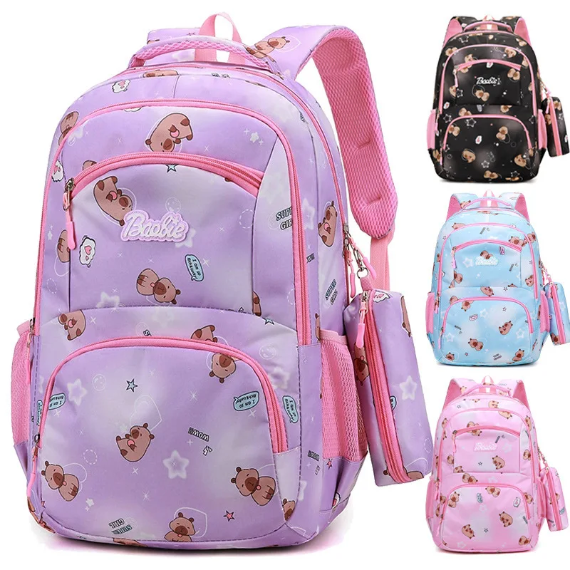Elementary School Middle School Pencil Case Backpack For Girls High School Backpack Capybara Student Double Shoudler Bags