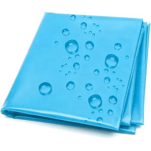 Waterproof Blue Liner Sheet, HDPE Polythene Sheeting Blue Heavy Duty Waterproof Membrane for Fish Ponds Decorative