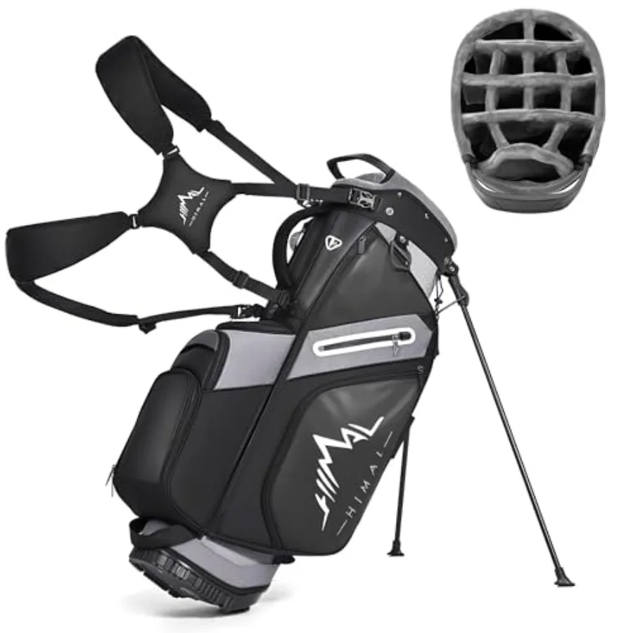 Golf Bags for Men 14 Way Full Dividers - Hybrid Stand Bag with 10 Pockets, Insulated Cooler and Interchangeable Straps - Plush