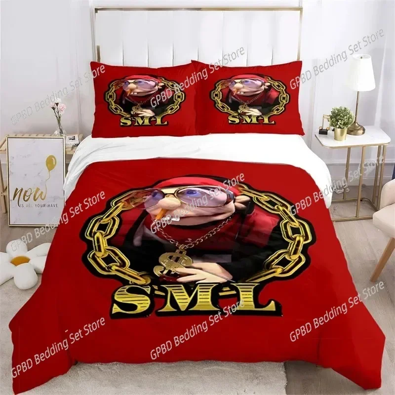 3D Print Cartoon SML Jeffy Comfortable Duvet Quilt Cover Pillowcase Bedding Set Children Bedroom Decoration Home Textile