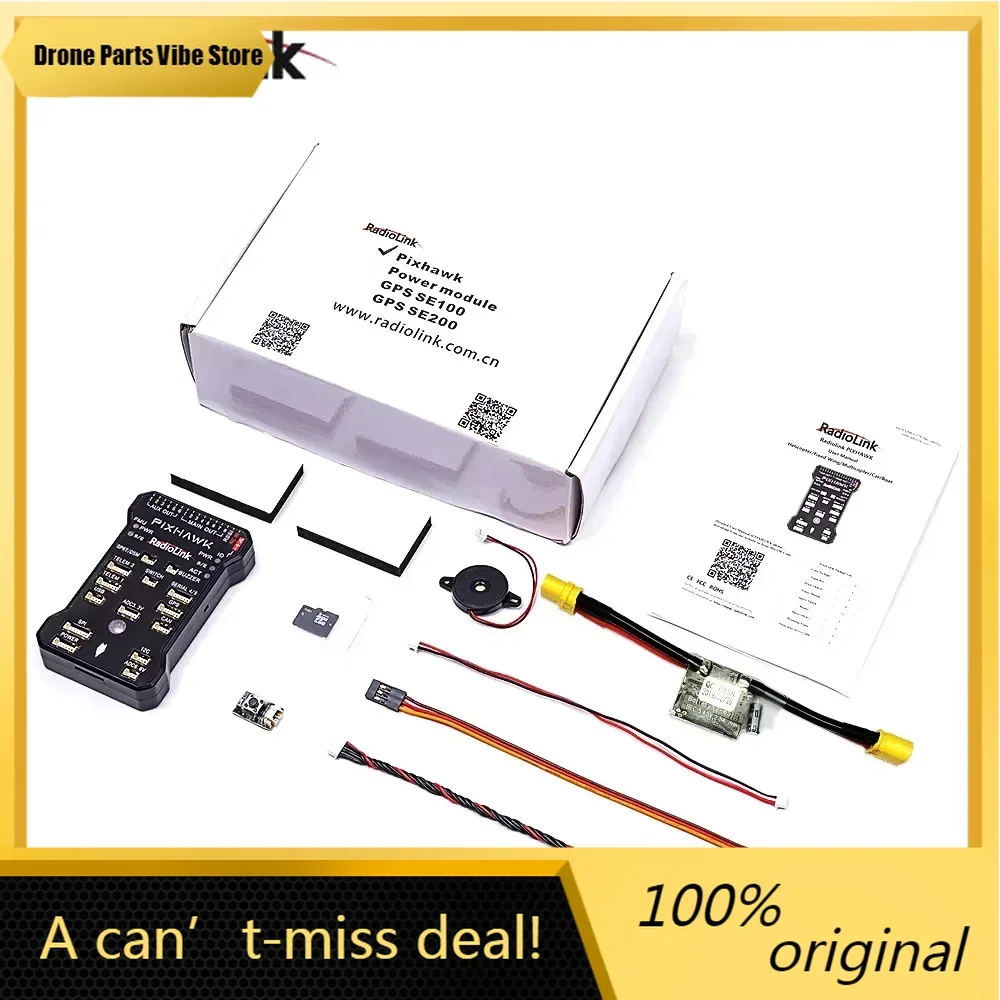 

FyRadiolink Pixhawk PIX 2.4.8 APM 32 Bit Flight Controller FC with GPS M8N SE100 for RC Drone Quadcopter/6-8 Axis Multirotor