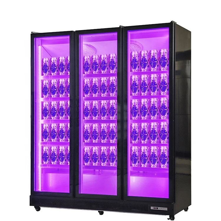 High Quality Commercial Beverage Showcase Refrigerator Single-Temperature Multifunction Beer Display Cabinets Glass Supermarket