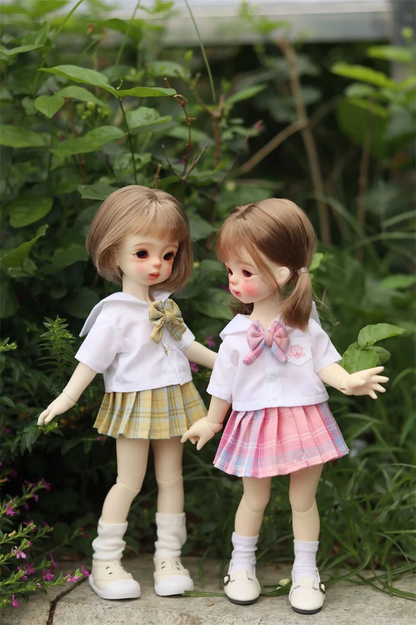 BJD Clothes Suitable for 1/6 girls jk suniform uit short sleeve + Pleated skirt bjd Doll accessories(no doll)