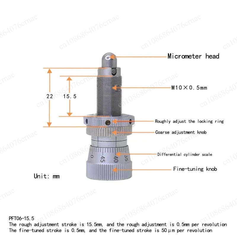 Pitch 0.5mm/ Fine-tuning Stroke 0.5mm (Testing Instrument)Differential Regulator/differential Head