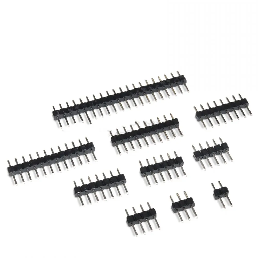 200pcs Single Row Male 2.0 Breakable Pin Header Connector Strip for Arduino Black 2p 3p 4p 5p 6p 8p 10p 12p 15p 20p 25p 40p