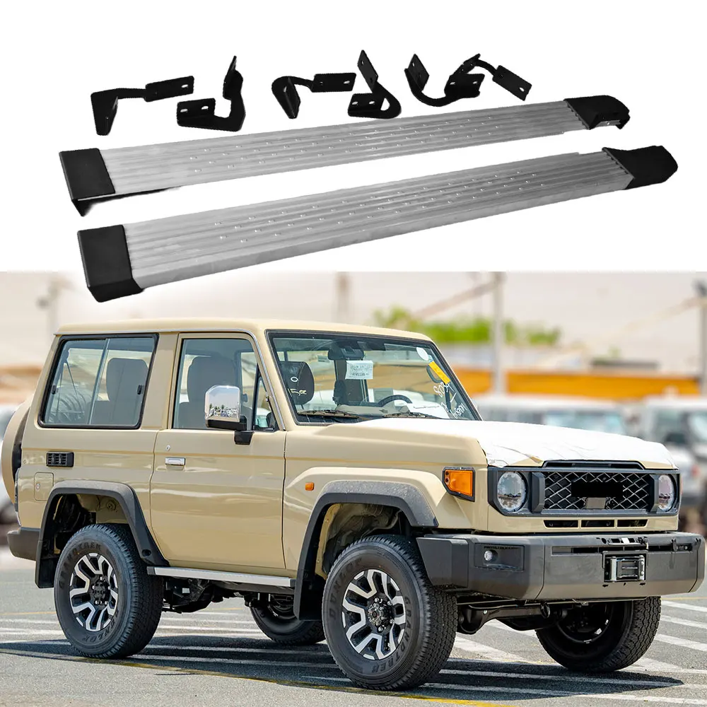 

Fit for Toyota Land Cruiser LC79 2007-2023 2024 2025 Fixed Door Running Board Side Steps Pedal Bar Foot Step Protector