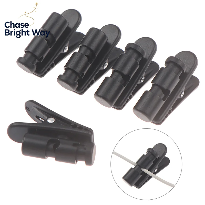 2/5 piezas de abrazadera para cable de auriculares, clip para cable de auriculares, enrollador de auriculares