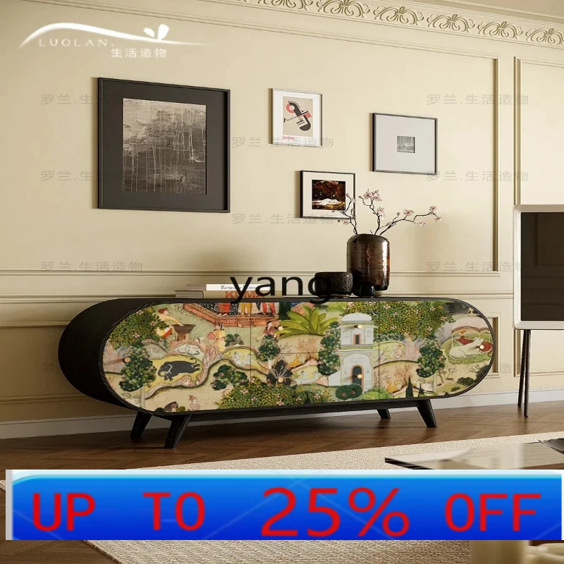 

Тумба-буфет из массива дерева LH для дома, гостиной, прихожей, шкаф для хранения, не требующий сборки, со встроенным витринным шкафом