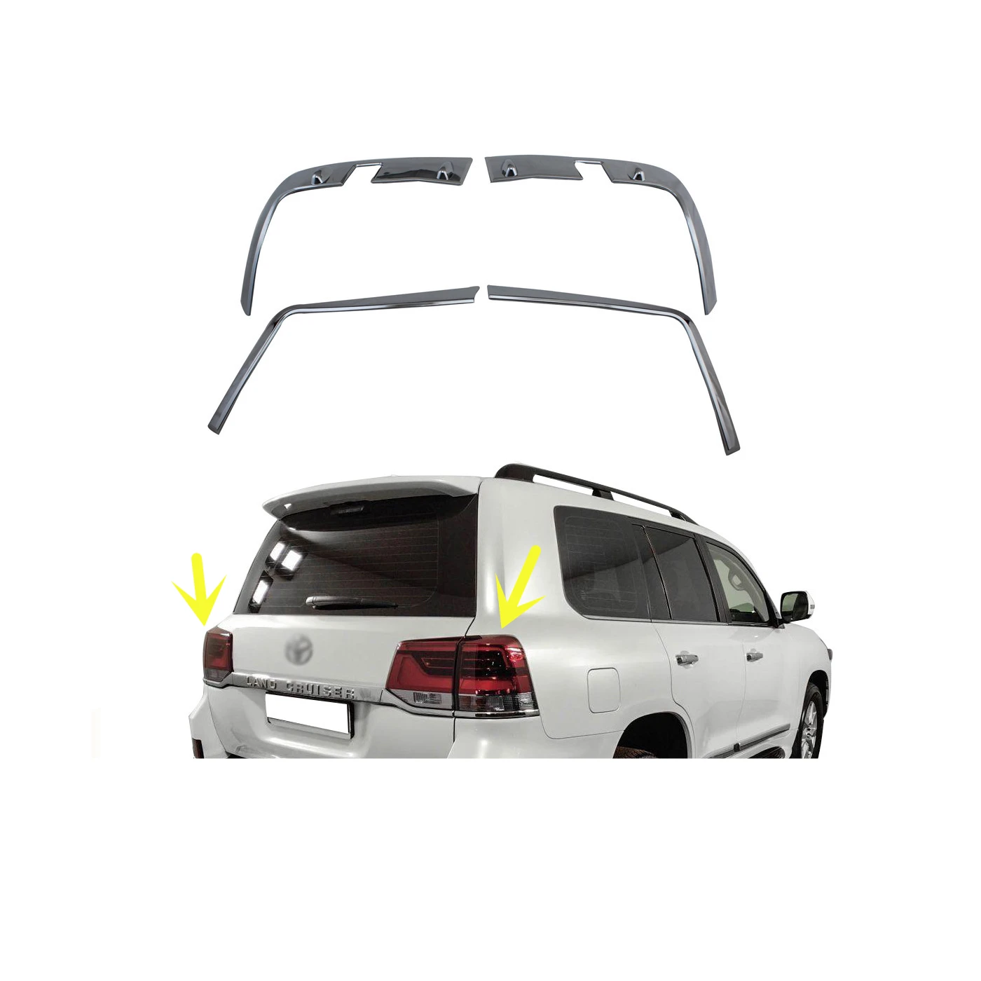

For Toyota Land Cruiser FJ200 LC200 2016-2020 Accessories Rear Tail Light Cover Body Kit