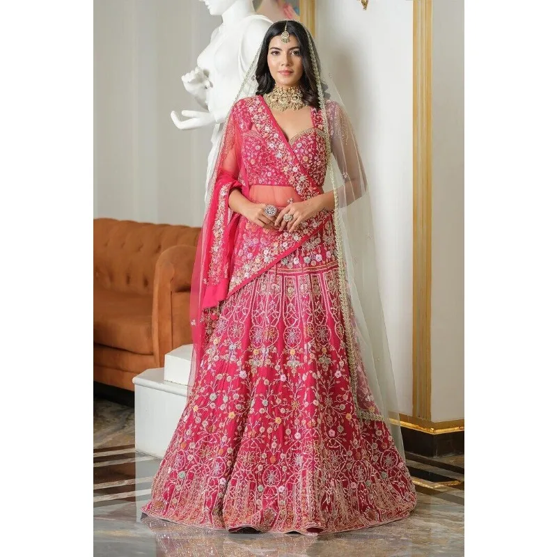 Designer Bollywood Party Wear Look Attractive Malay Satin Silk Lehenga Choli