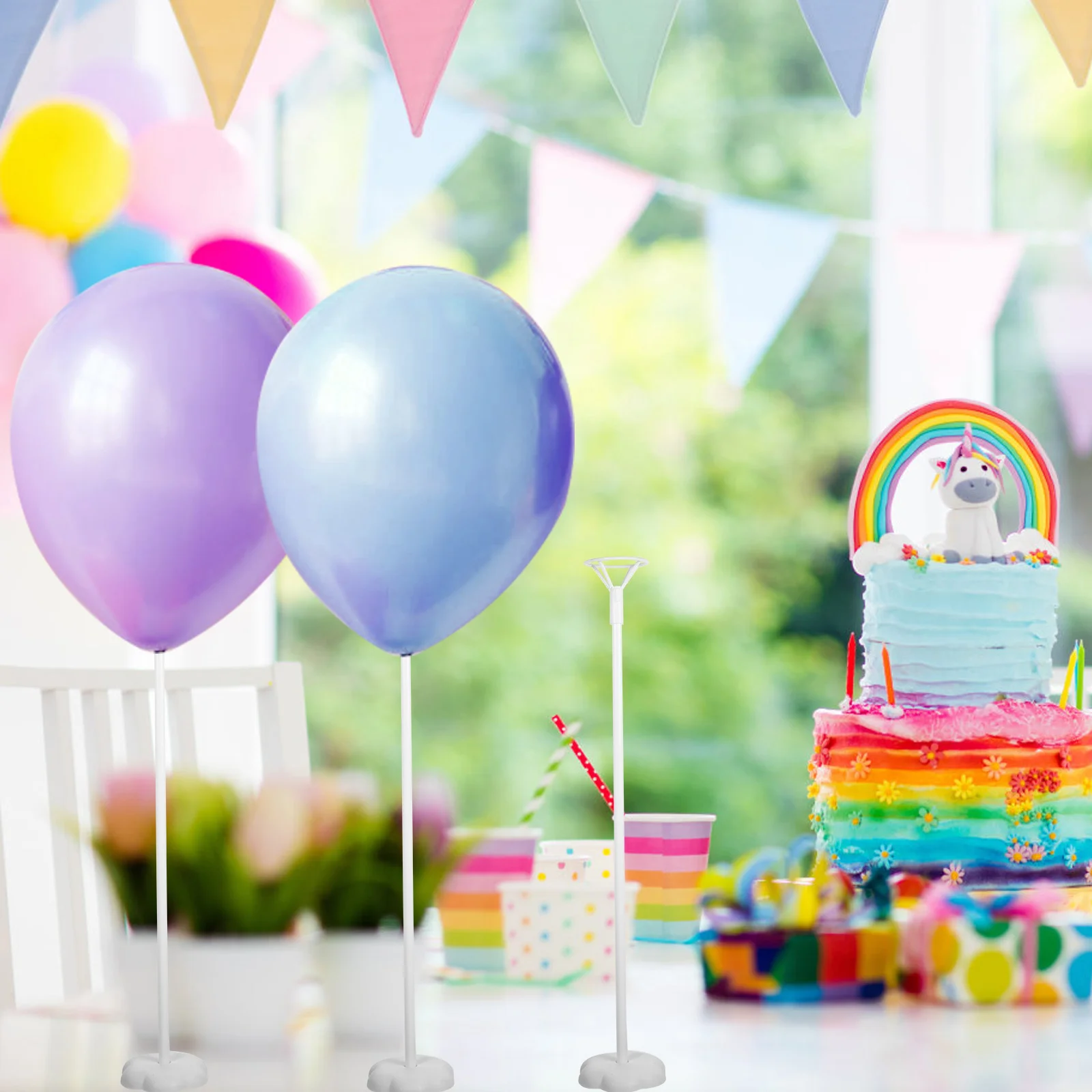 

50pcs Plastic Stick Stand Holder For Table Floor Decor Birthday Wedding Party Diy Balloon Centerpiece Base Tall Balloon Sticks