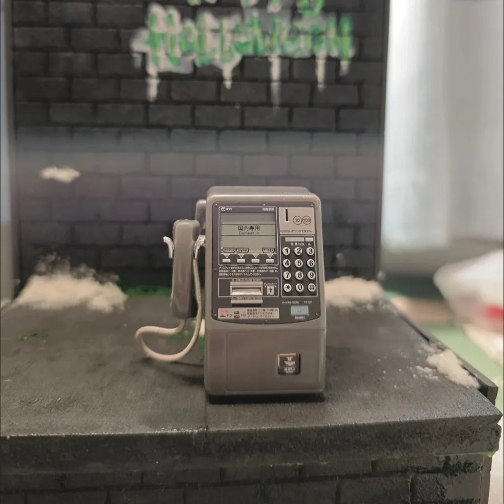 New Miniature NTT Telegraph & Telephone Japan Style Mini Public Phone Model DIY Accessories Dollhouse Decoration Loose Item