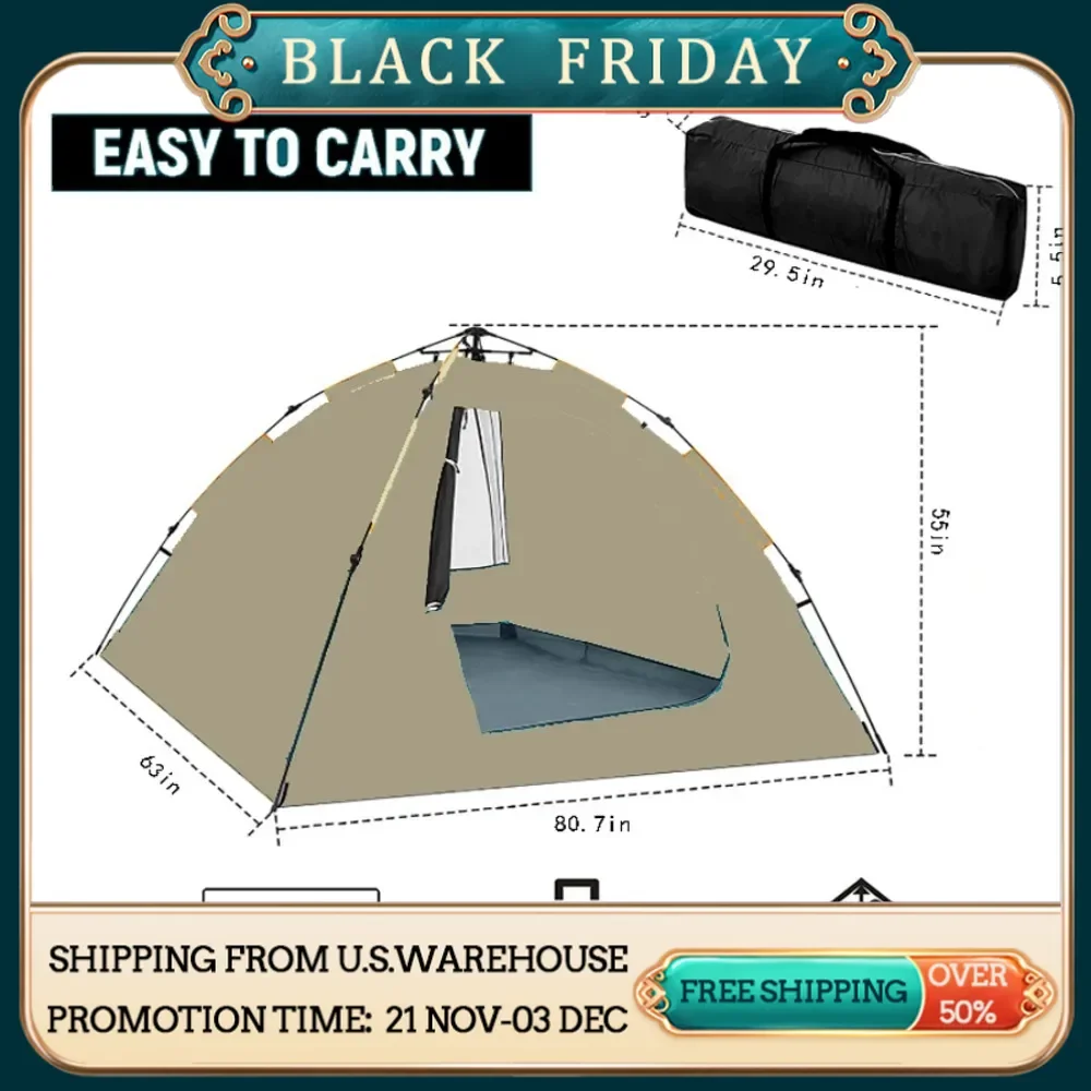 

Tents quick-opening automatic tent waterproof and UV resistant tent suitable for 2~3 people camping picnic outdoor travel tent