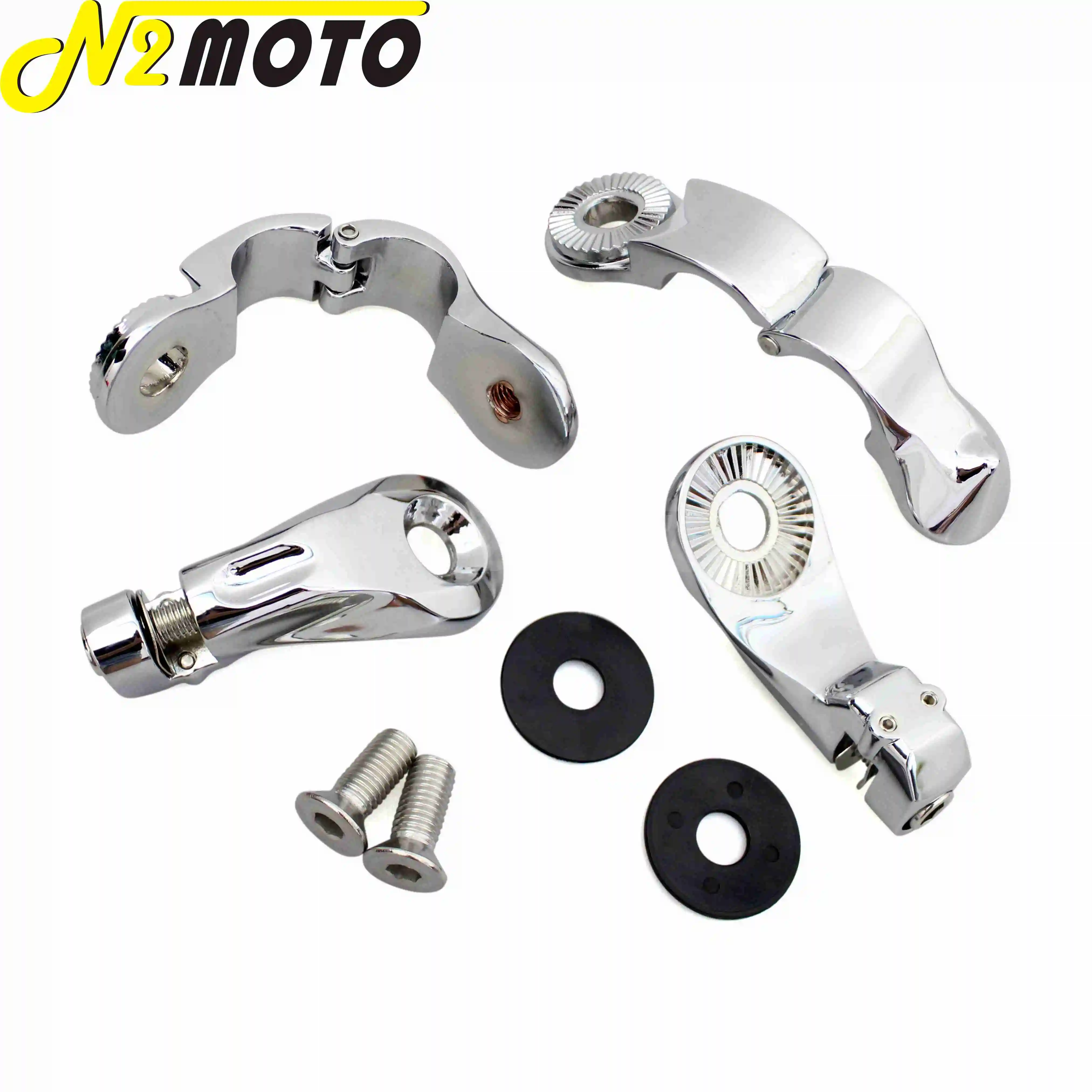 Chrome Motorcycle Highway Pegs Mount Short Footpeg 1 1/4