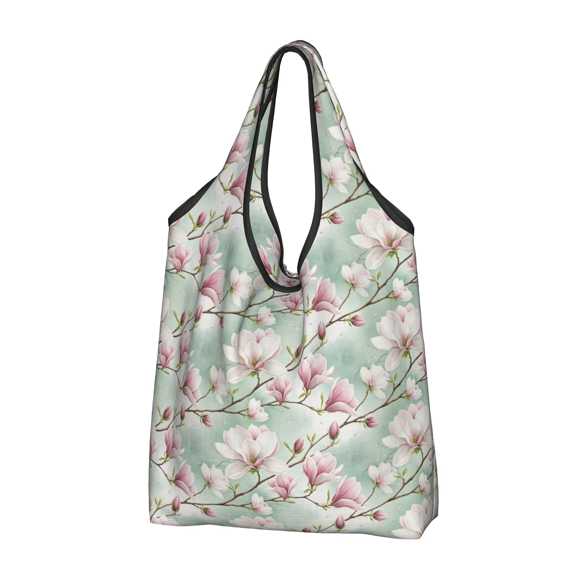 Custom Luxury High 3D Floral Shopping Bags Women Portable Big Capacity Grocery Fashion Trend 3D Flowers Shopper Tote Bags