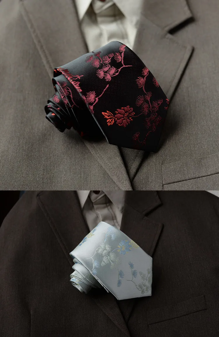 8cm Neue Blumenkrawatte für Herren Vintage Luxus-Krawatte mit Bambus- & Blumenmuster für Anzug und Hemd – Detail 18