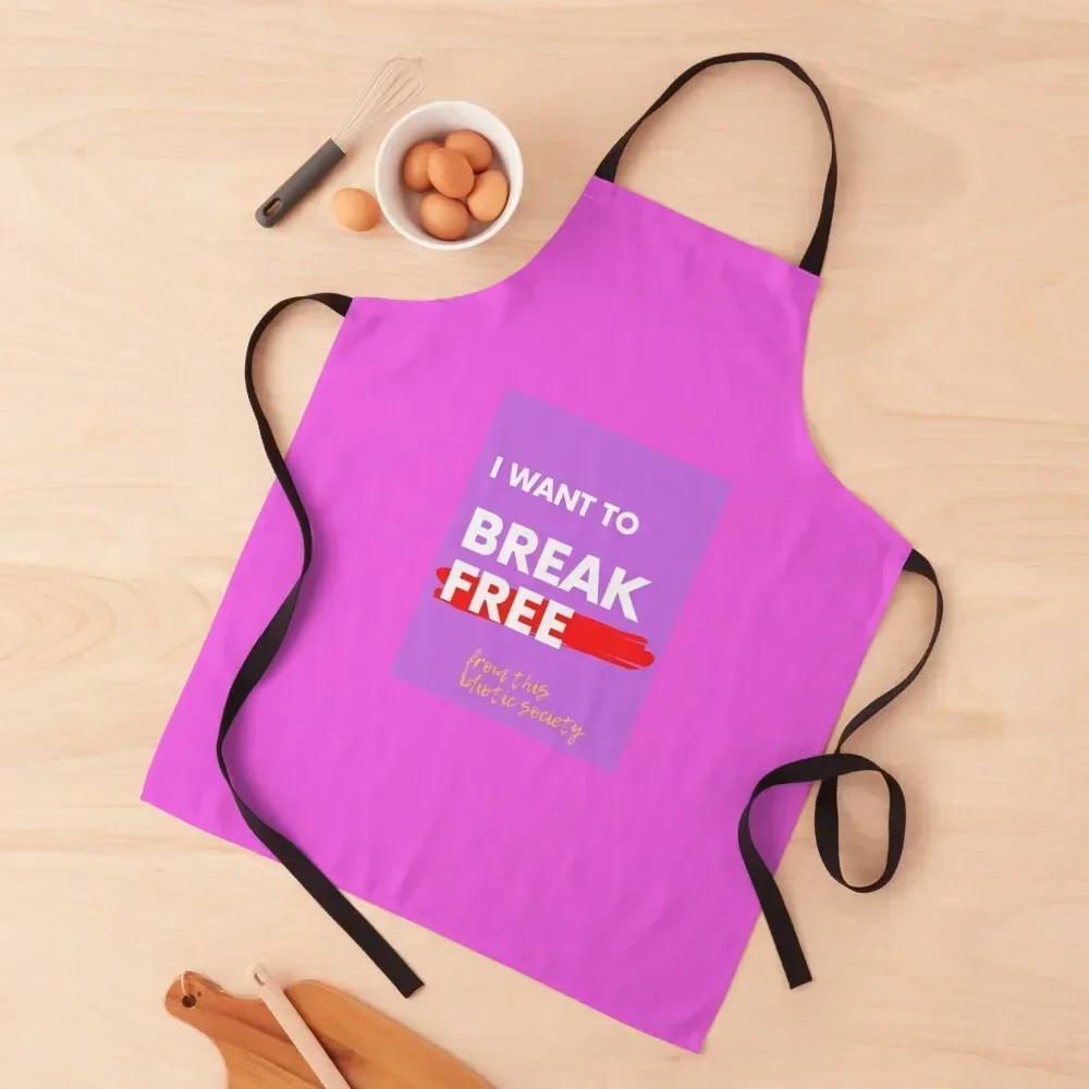 

I want to break free from this idiotic society Apron Ladies Kitchen Items kitchen gadgets bib Apron