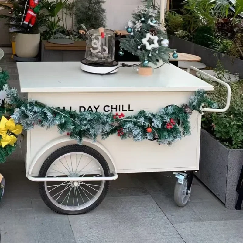 Ice cream truck commercial activities snack truck night market stall trolley commercial ice cream truck flowers