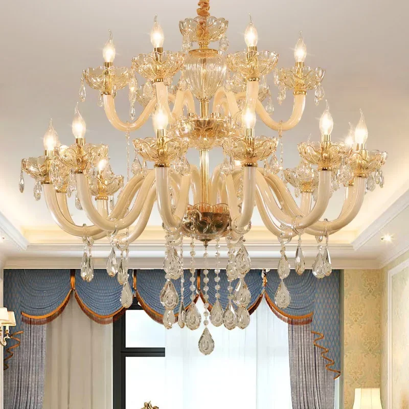 Living Room Crystal Lamp European Bedroom Chandelier Simple Modern Dining Room Light Creative Villa