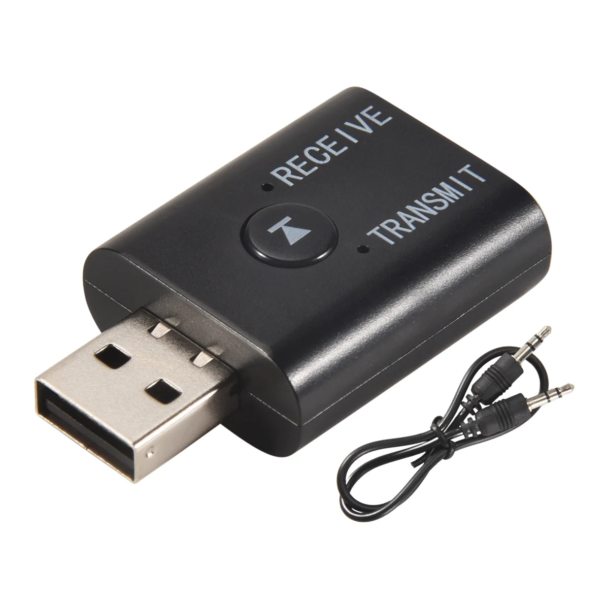 2-In-1 USB Bluetooth Audio Transmitter Receiver Adapter HiFi Wireless Audio Adapter with 3.5mm AUX Cable for TV PC Car