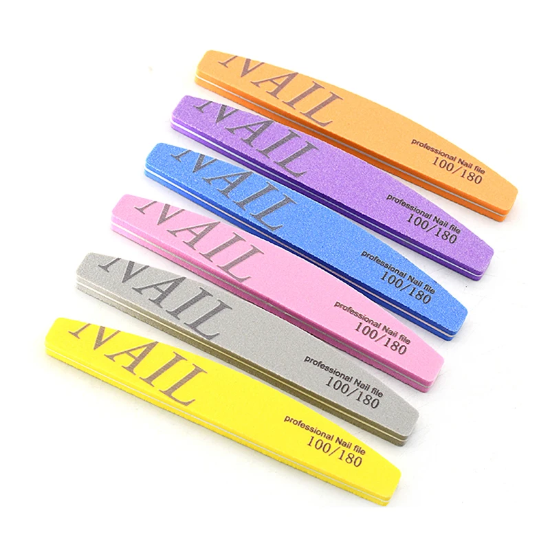 

50pcs Professional Washable Sandpaper Sponge Nail File 100/180 Double-sided Sanding Buffer Block Pedicure Manicure Nail Files