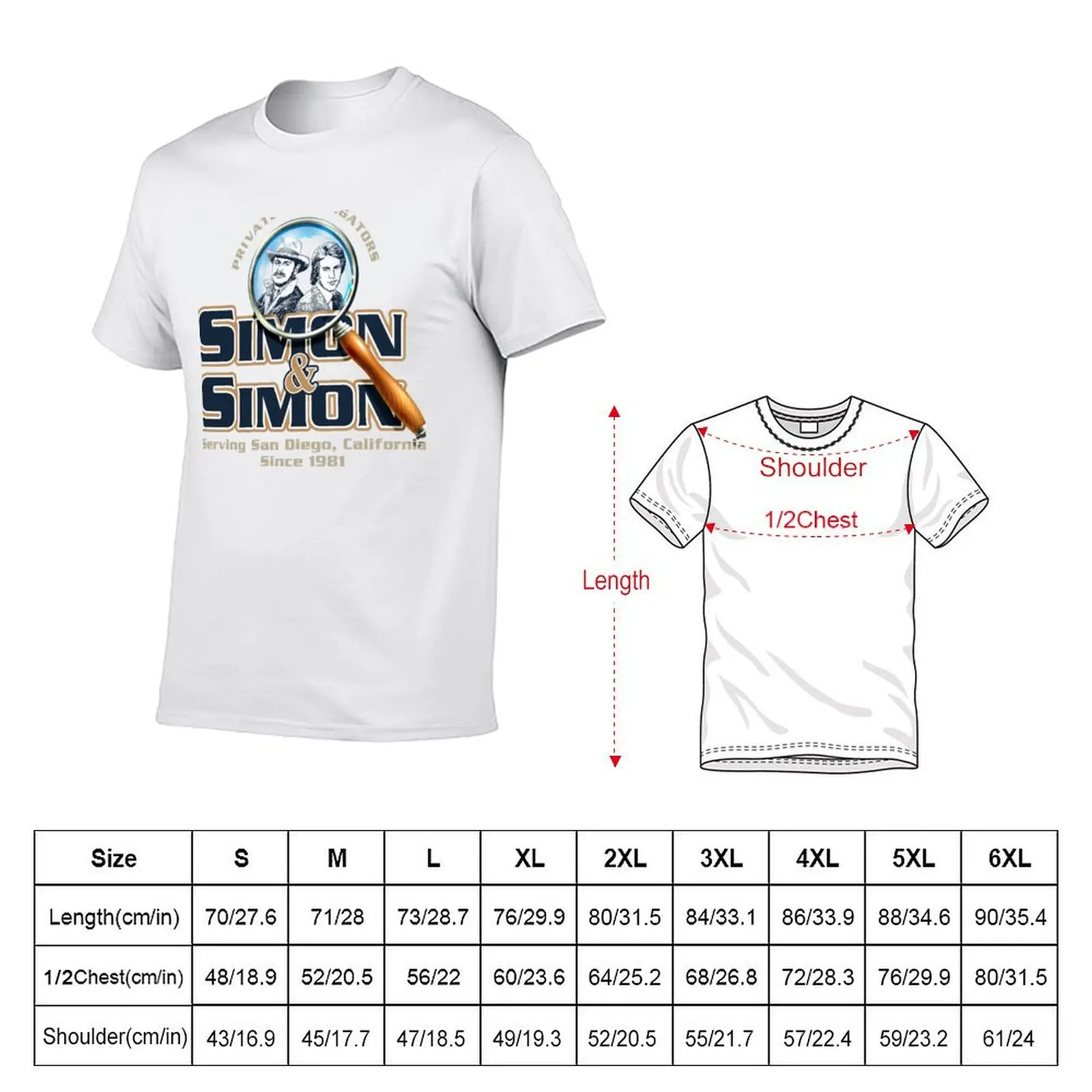 Simon and Simon Private Investigators T-Shirt Plus Size Street Style Tee