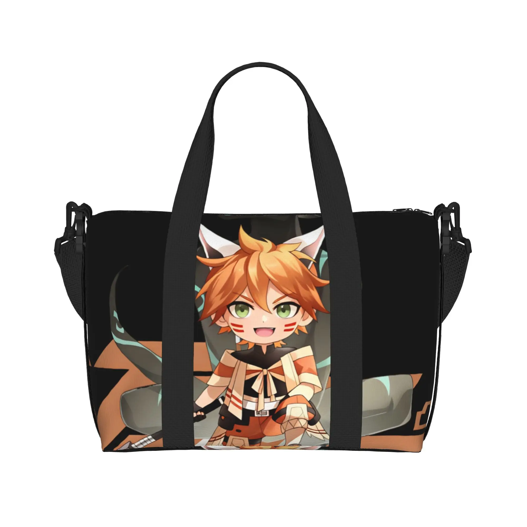 Custom Large Cartoon Little Johnny To Be Hero X Tote Bag Women  Shoulder Shopper Gym Beach Travel Bag