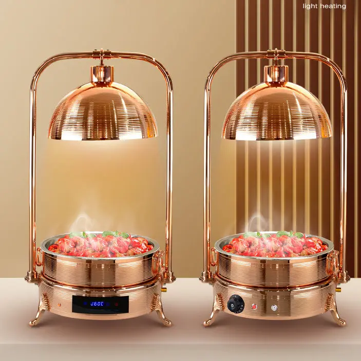 5.5L Hammered 304 Stainless Steel Chafing Dish with Food Pan Buffet Warmer for Hotel Restaurant Catering Events