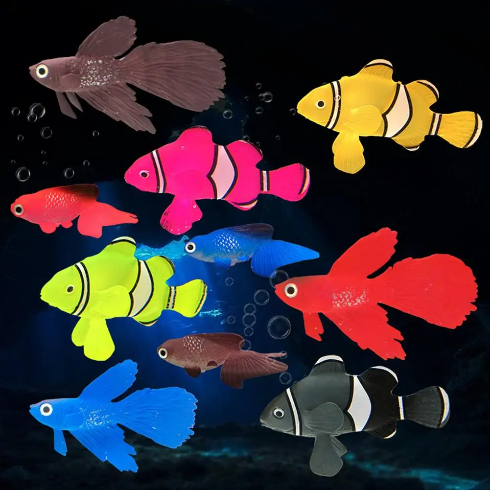 

Luminous Artificial Simulation Goldfish Silicone Floating Fake Fish For Aquarium Fish Tank Decoration Fishbowl Ornaments Decor