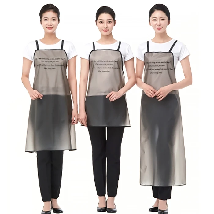 HBLN translucent apron _ LN665 Black/Midi length