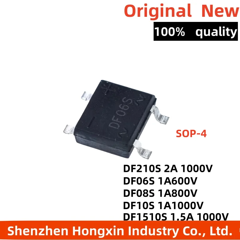 

20pcs DF06S DF08S DF10S DF1510S DF210S SOP-4 DF06 DF08 DF10 DF1510 DF210 SMD Bridge Rectifier