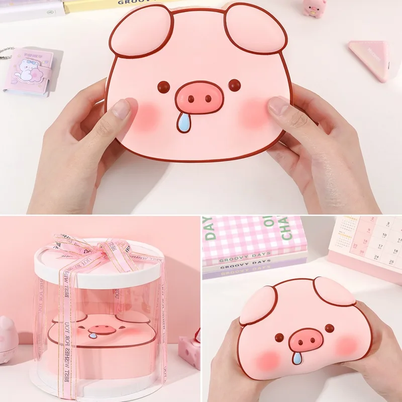 Kawaii Pink Pig Pinch Music Fidget Toy, Pig Cake, PU Slow Rebound Brinquedos, Criativo, Bonito, Kawaii, Descompressão