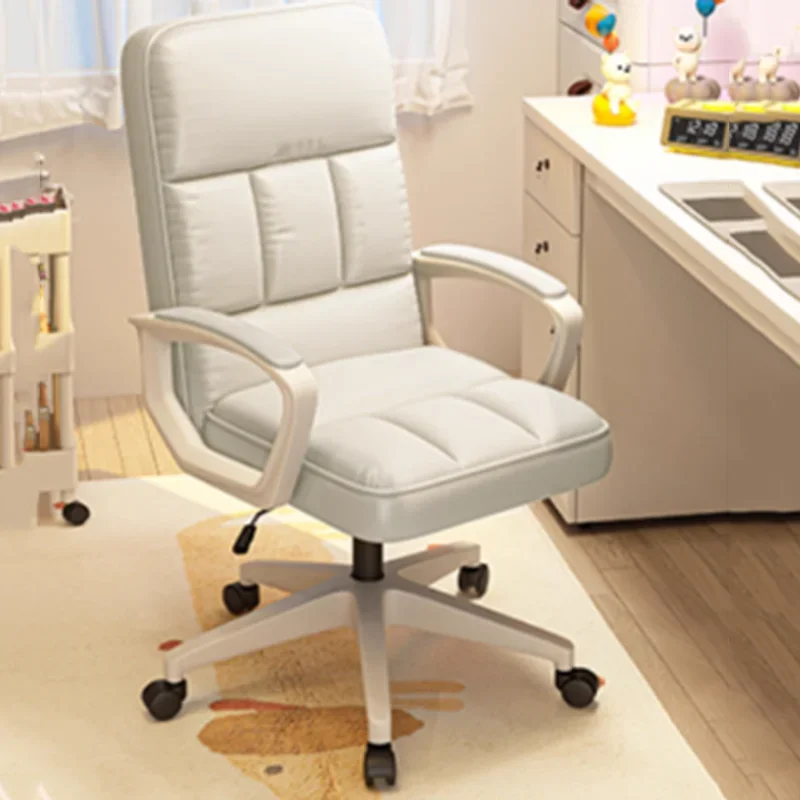 Bedroom Computer Office Chair Comfortable White Cute Back Rest Office Chair Fancy Roller Girl Cadeiras De Escritorio Furniture