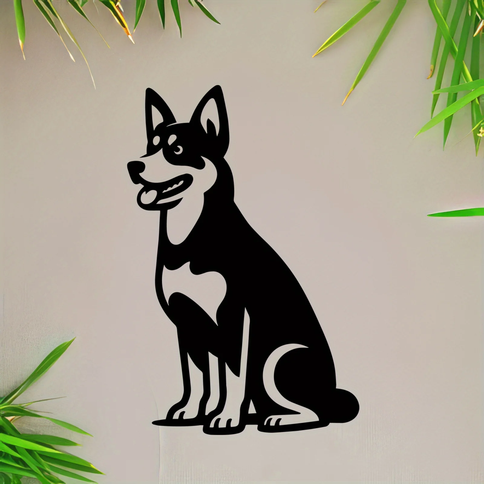 2D Flat Metal Kelpie Dog Wall Art, Australian Shepherd Mural Statue for Garage Man Cave Decor, Ideal Gift for Dog Lovers