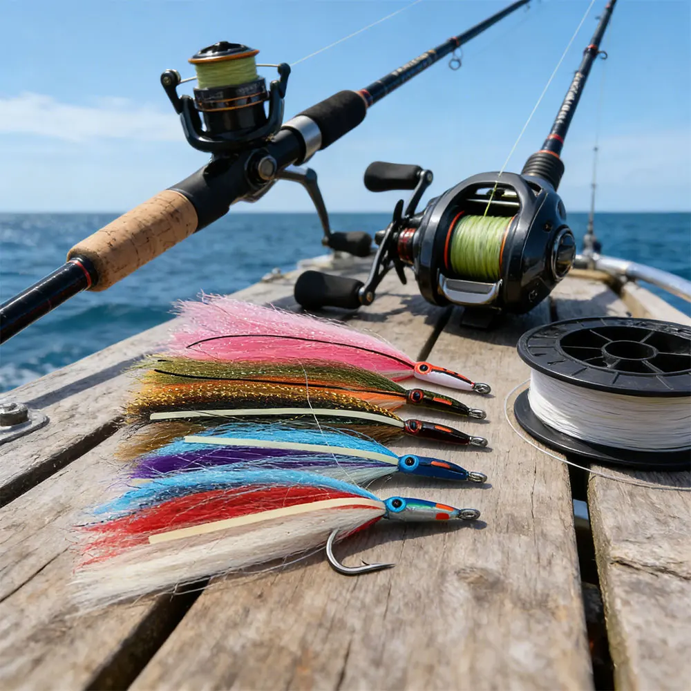 6/0 Leuchtender UV 5,89 Zoll Langer Mund Großer Köderfisch Streamer Fliege mit Epoxid 3D Fischaugen für Hecht, Meer, Tarpon, Salzwasser-Angelköder – Detail 10