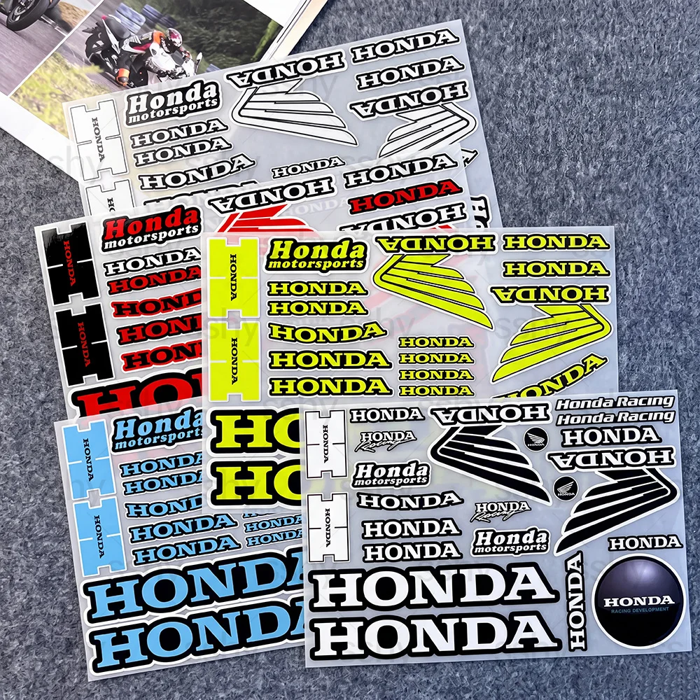 FOR HONDA HRC RACING WING Waterproof Reflective Scratch Cover Sticker Universal Decor Decal Car Motorcycle Helmet Refrigerator