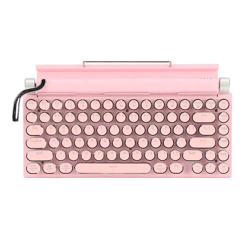 

Efficient 83 Keys Gaming Keyboards Retro Typewriter Keyboard Wireless Bluetooth Keyboard USB Mechanical Punk Keycaps For PC