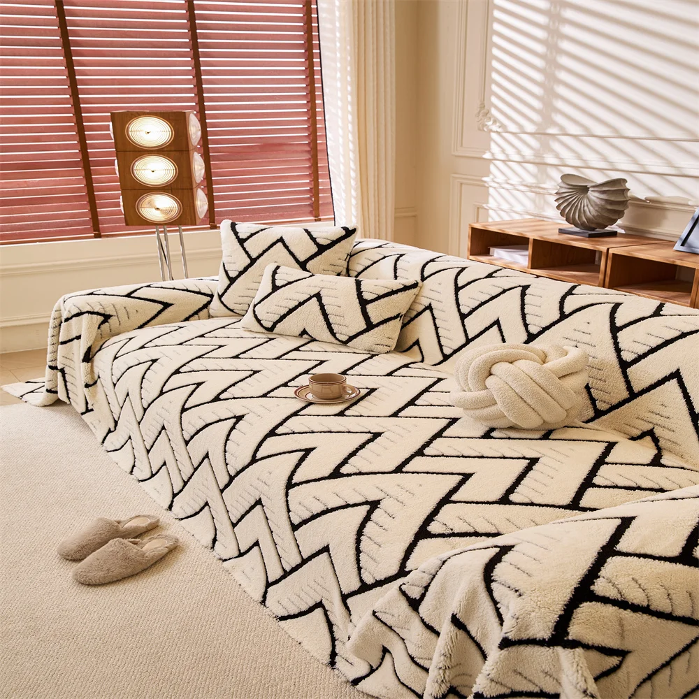 2026 Retro French Style Light Luxury Sofa Cover Universal Non-Slip All-Season Fabric High-Quality Sofa Slipcover Anti-Cat