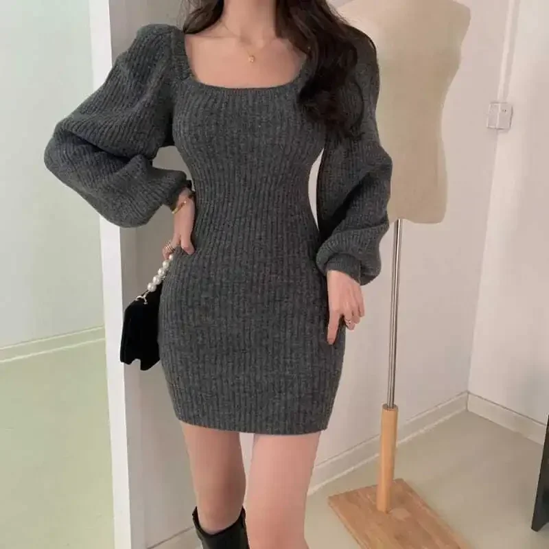 Short Crochet Dresses for Women Long Sleeve Woman Knitted Dress Extreme Mini Sexy Daring Full Casual Youth Loose New Features of