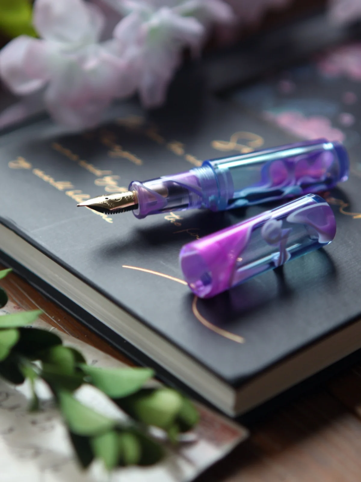 Portable Resin Acrylic  Mini Short Pocket Fountain Pen 0.5mm