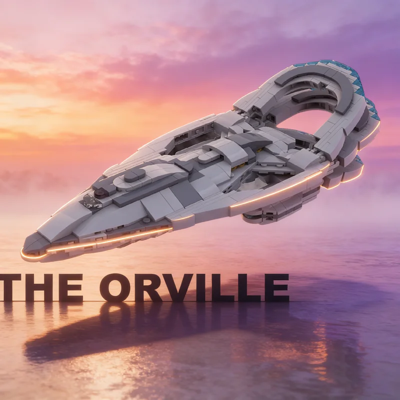 

500pcs MOC The Orville USS Aldren Space Model Building Blocks Architecture Christmas Gifts Creative Idea Toys Education Brick