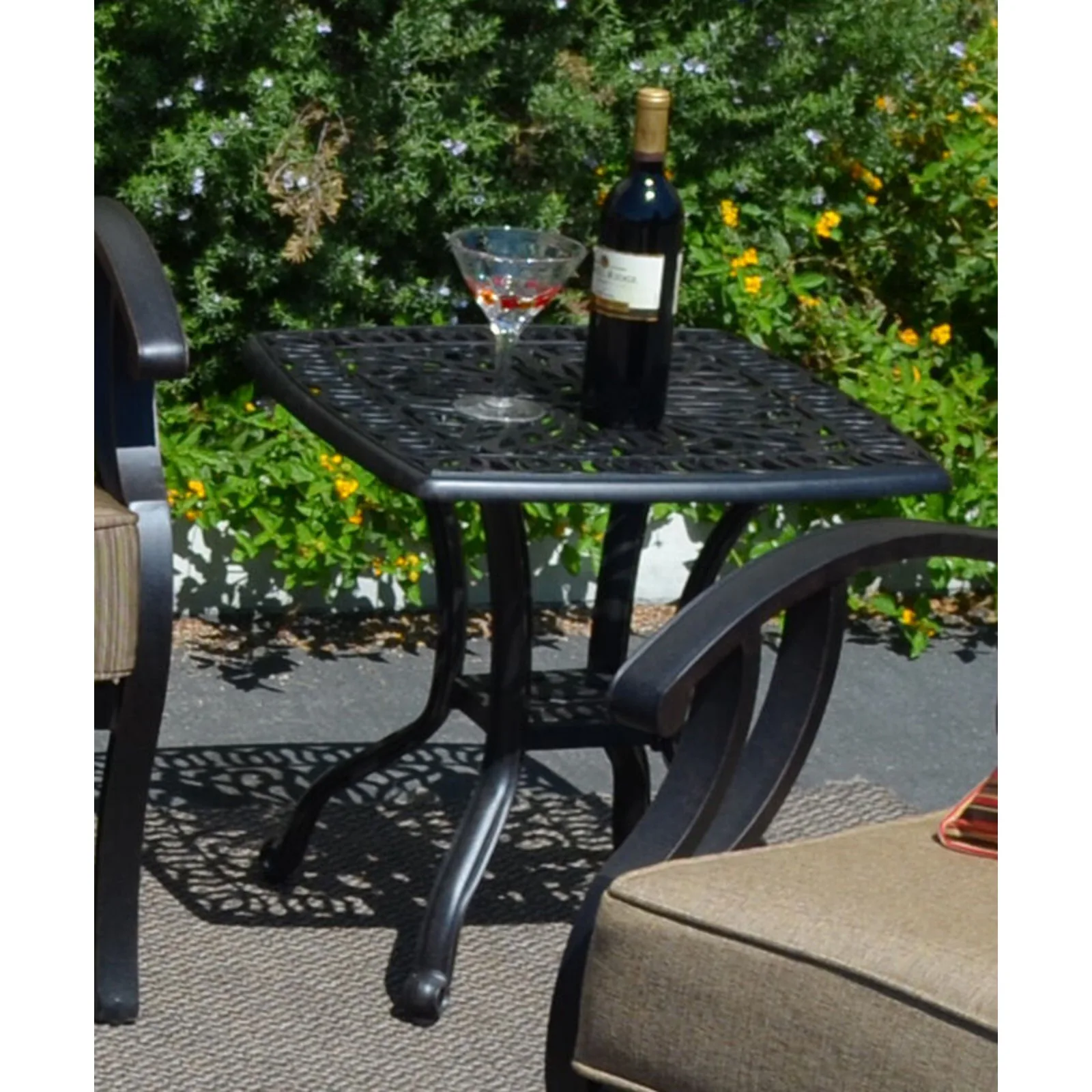 USOutdoor end table, terrace furniture, cast aluminum Elizabeth stainless bronze-